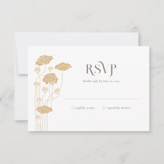  Art Nouveau RSVP Behuizing Kaart (Voorkant)