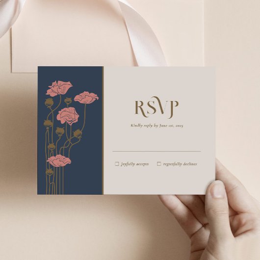 Art Nouveau RSVP Behuizing Kaart