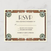  Art Nouveau RSVP bruiloft Briefkaarten I (Voorkant)