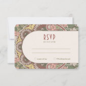 Art Nouveau RSVP en Adres Kaarten Bloemen Motieven (Voorkant)