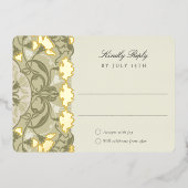 Art Nouveau RSVP kaart bruiloft warme aarde tonen (Voorkant)