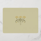 Art Nouveau RSVP kaart bruiloft warme aarde tonen (Achterkant)