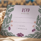  Art Nouveau RSVP-kaart Lavendel Plum Kaart