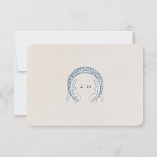 Art Nouveau RSVP-kaart met bloemenontwerp Kaart (Achterkant)