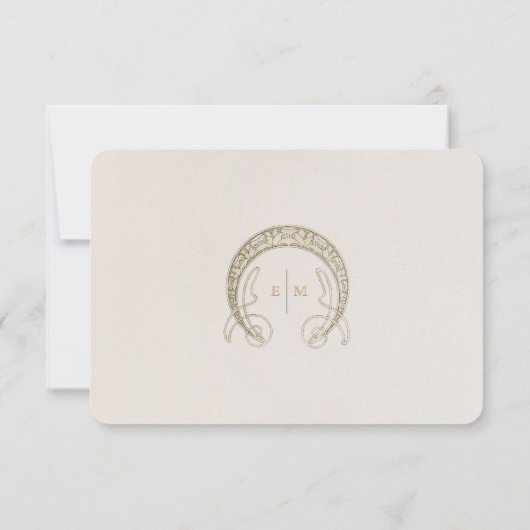 Art Nouveau RSVP-kaart voor bruiloft uitnodiging (Achterkant)