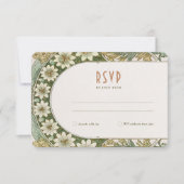Art Nouveau RSVP-kaart voor bruiloft uitnodiging (Voorkant)