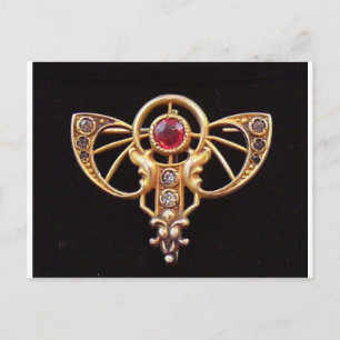 Art Nouveau Ruby Paste Pin 2 Briefkaart