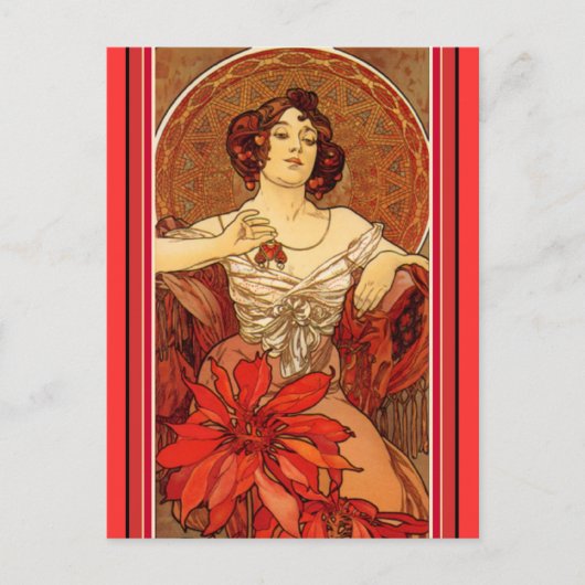 Art Nouveau ~ "Ruby - The Precious Stones" Briefkaart (Voorkant)