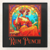 Art Nouveau Rum Punch Glazen Onderzetter (Voorkant)