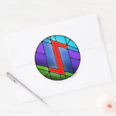 Art Nouveau Rune Eihwaz - DOORZETTINGSVERMOGEN Ronde Sticker (Envelop)