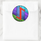 Art Nouveau Rune Eihwaz - DOORZETTINGSVERMOGEN Ronde Sticker (Tas)