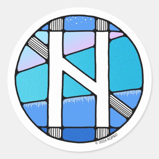 Art Nouveau Rune Hagalaz - TRANSFORMATIE! Ronde Sticker (Voorkant)