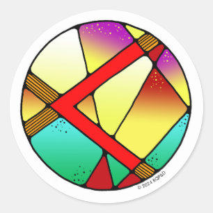 Art Nouveau Rune Kenaz - CREATIVITEIT Ronde Sticker