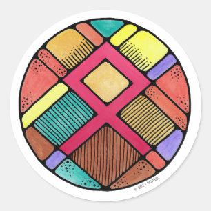 Art Nouveau Rune Othala - HUIS & VOOROUDERS Ronde Sticker