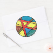 Art Nouveau Rune Raidho - BALANS Ronde Sticker (Envelop)