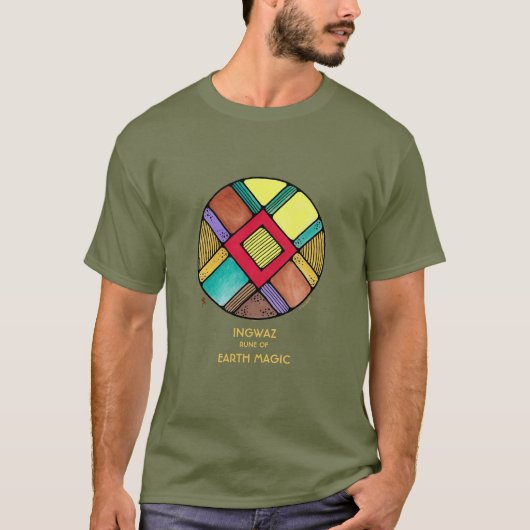 Art Nouveau Rune Shirt Ingwaz - Earth Magic (Voorkant)