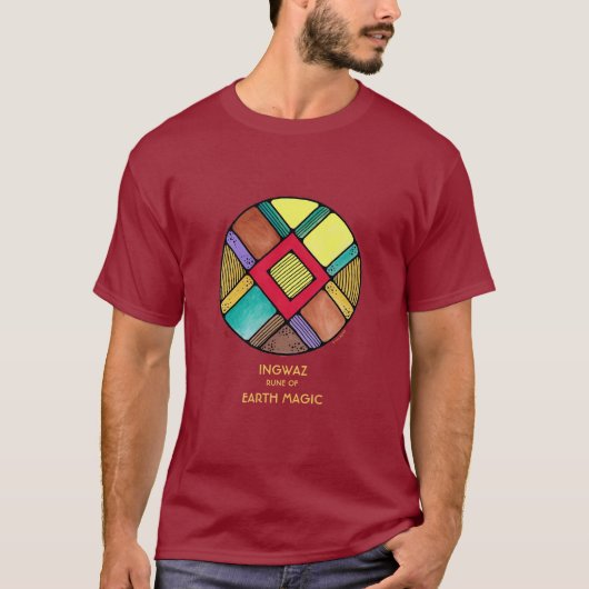 Art Nouveau Rune Shirt Ingwaz - Earth Magic (Voorkant)