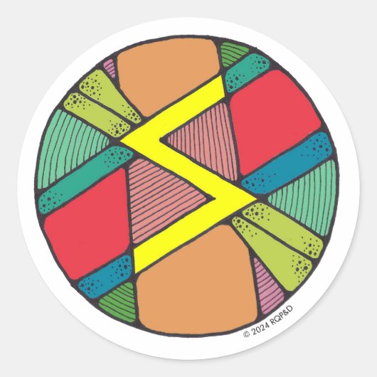 Art Nouveau Rune Sowilo - SUCCES Ronde Sticker (Voorkant)