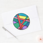 Art Nouveau Rune Thurisaz - DEFENSIE Ronde Sticker (Envelop)