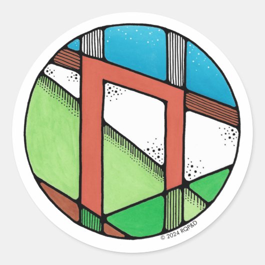 Art Nouveau Rune Uruz - KRACHT Ronde Sticker (Voorkant)