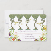 Art Nouveau Rustic Forest Wedding Invites RSVP Kaartje (Voorkant)