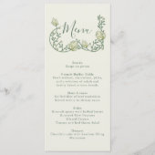 Art Nouveau Sage Botanical Wedding Menu (Voorkant)