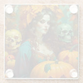 Art Nouveau Samhain Glazen Onderzetter (Achterkant)