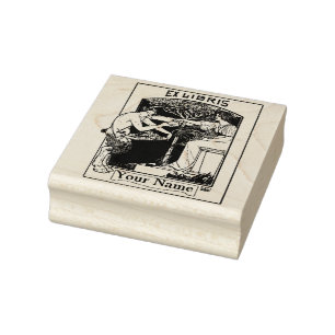 Art Nouveau Satyr Ex Libris Sjabloon Rubberstempel