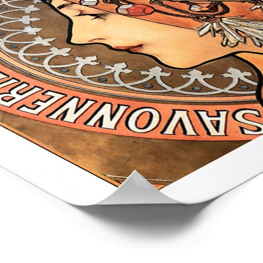 Art Nouveau Savonnerie de Bagnolet Mucha Poster (Hoek)