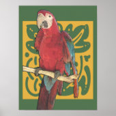 Art Nouveau Scarlet Parrot Poster (Voorkant)