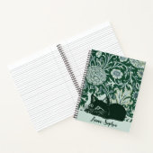 Art Nouveau Schattigee Cat Floral Custom Name Notitieboek (Binnen)