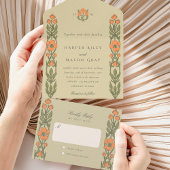 Art Nouveau Scheur-weg RSVP All In One Uitnodiging