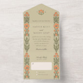 Art Nouveau Scheur-weg RSVP All In One Uitnodiging (Binnen)