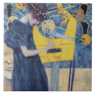 Art Nouveau-schilderij "Music I" van Gustav Klimt Tegeltje