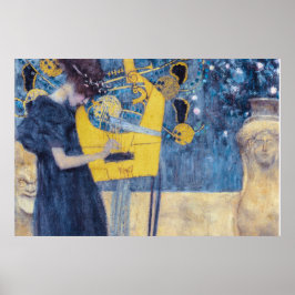 Art Nouveau-schilderij "Muziek I" van Gustav Klimt Poster