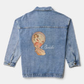 Art Nouveau Schilderkunst Bruid Huwelijk Denim Jacket (Achterkant)