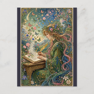 Art Nouveau schrijven in de wereld Briefkaart