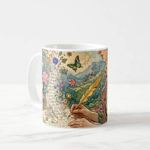Art Nouveau schrijven in de wereld Koffiemok