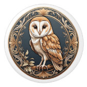 Art Nouveau Schuur Uil Keramische Knop (Voorkant)