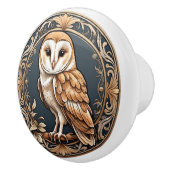 Art Nouveau Schuur Uil Keramische Knop (Rechts)