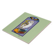 Art Nouveau Schuur Uil Pompoenen Boeken Tegeltje (Zijkant)