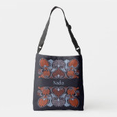 Art Nouveau Scrollwork gepersonaliseerd Crossbody Tas (Achterkant)