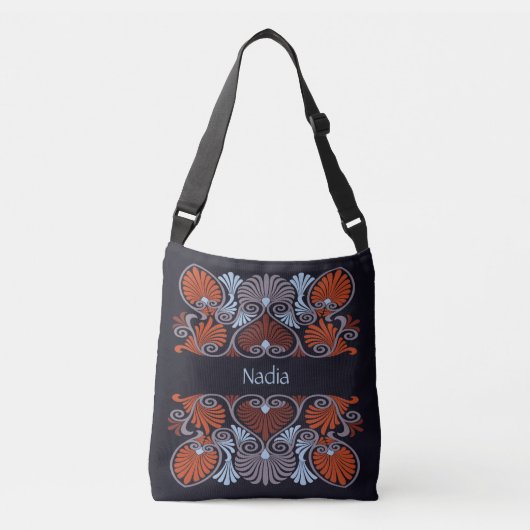 Art Nouveau Scrollwork gepersonaliseerd Crossbody Tas (Voorkant)