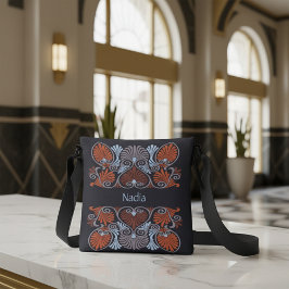Art Nouveau Scrollwork gepersonaliseerd Crossbody Tas