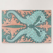 Art Nouveau Seapaarden Legpuzzel (Horizontaal)