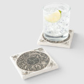 Art Nouveau Seashells & Fish van Anton Seder Stenen Onderzetter (Zijkant)