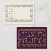Art Nouveau Season's groeten Visitekaartje (Voorkant / Achterkant)