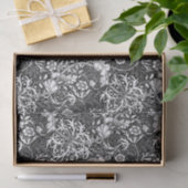 Art Nouveau Seaweed Floral, Black en White Tissuepapier (Geschenk)