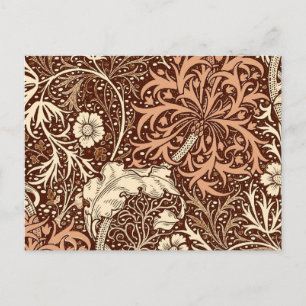Art Nouveau Seaweed Floral, Brown en Beige Briefkaart