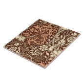 Art Nouveau Seaweed Floral, Brown en Beige Tegeltje (Zijkant)
